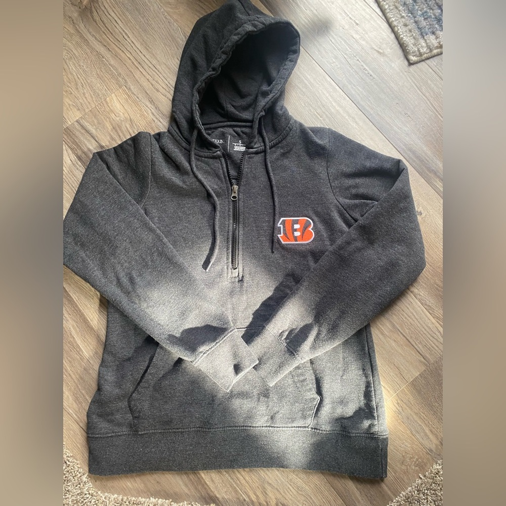 Antigua Bengals Quarterzip Hoodie